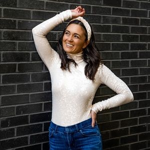 Sparkly top. Long sleeve sequin turtleneck